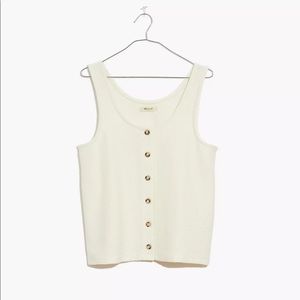 Madewell Ottoman Jacquard Button-Front Tank